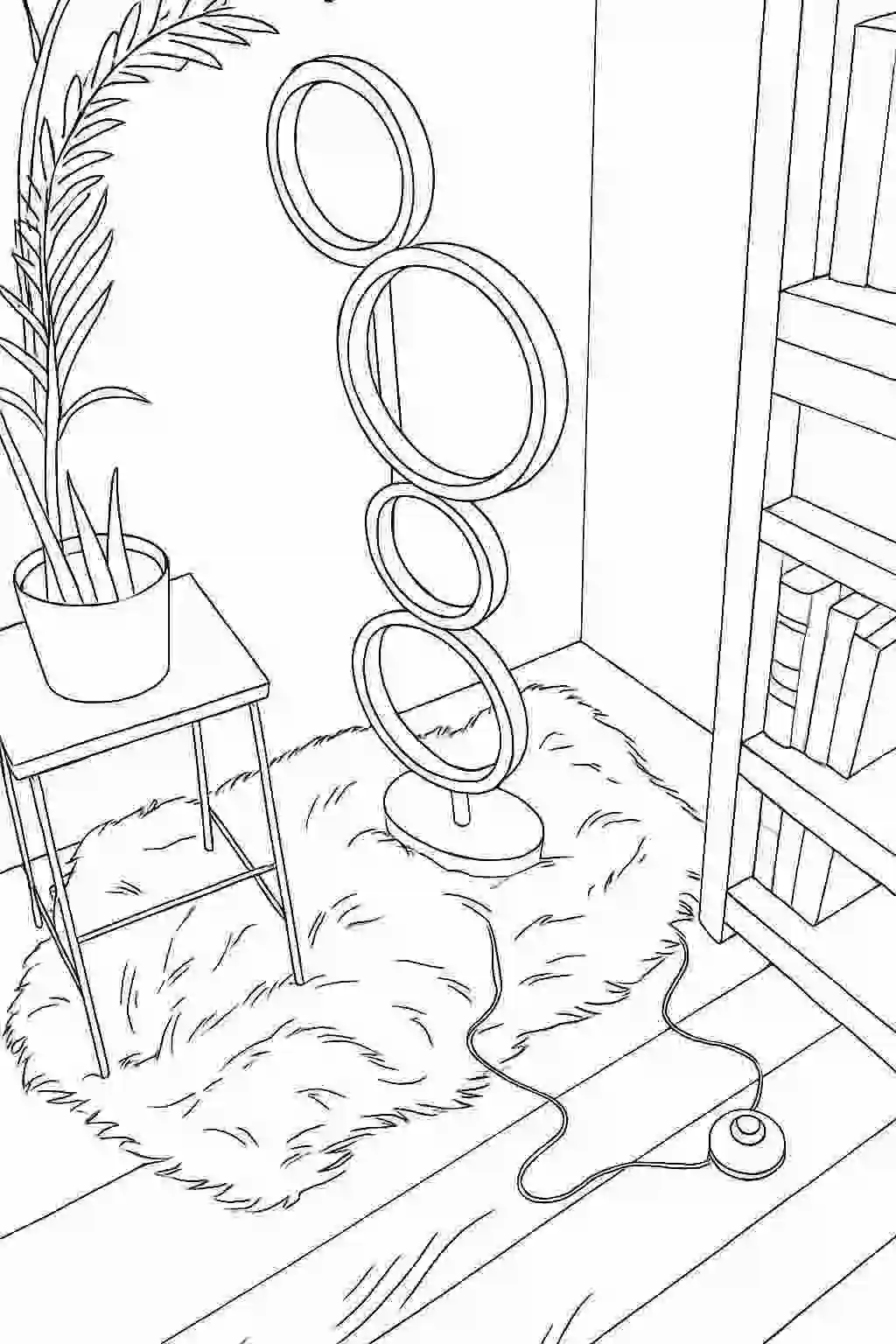 Black & White: original image showing add vivid colors to any black-and-white coloring page.
