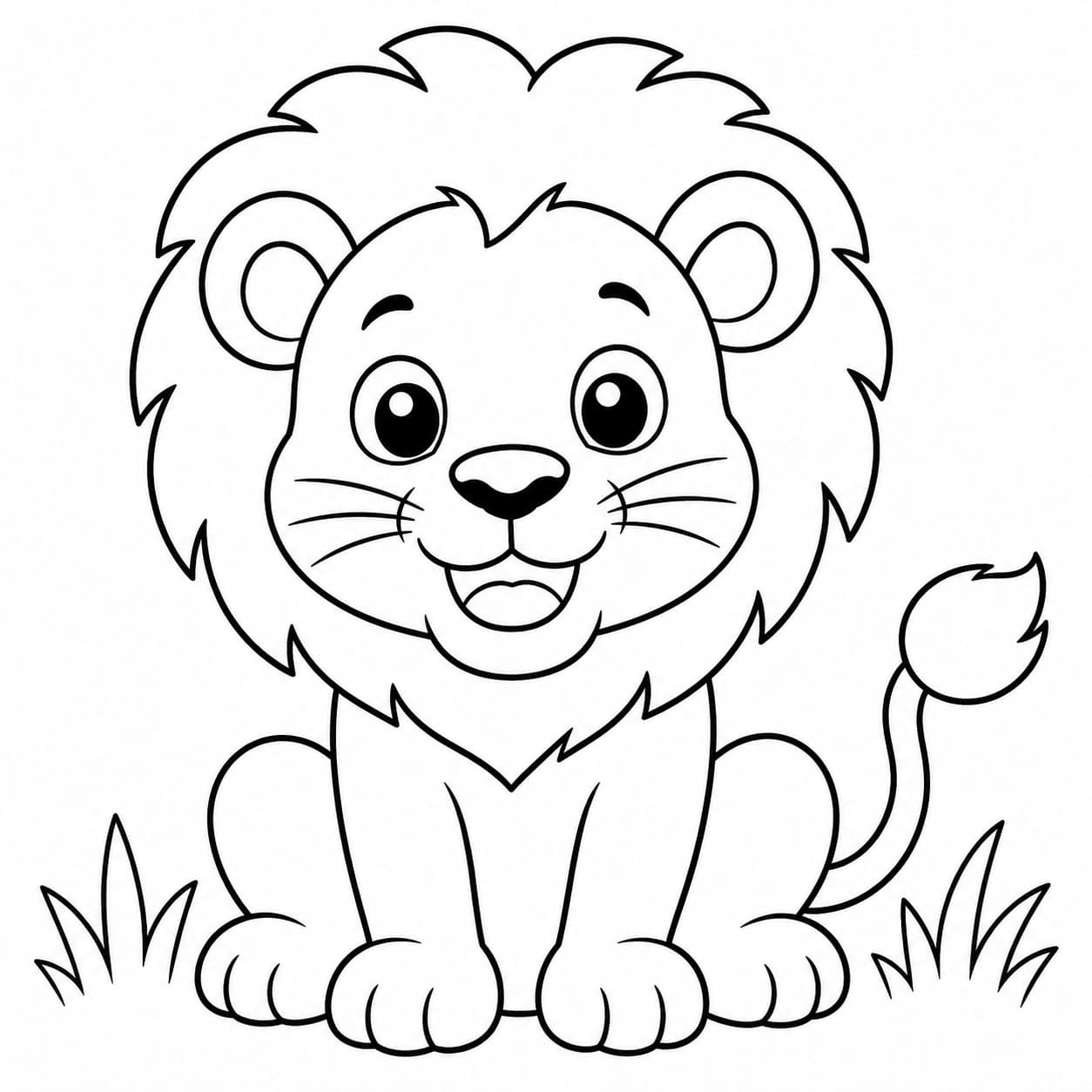 Free printable lions coloring page 1