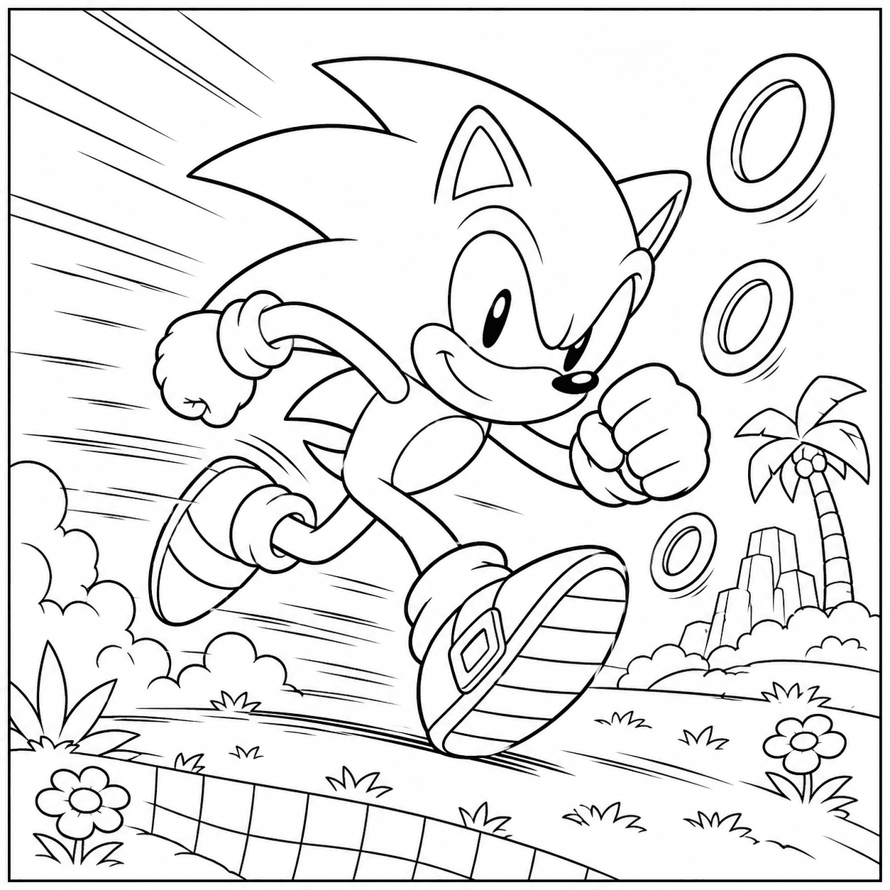 Free printable sonic coloring page 2