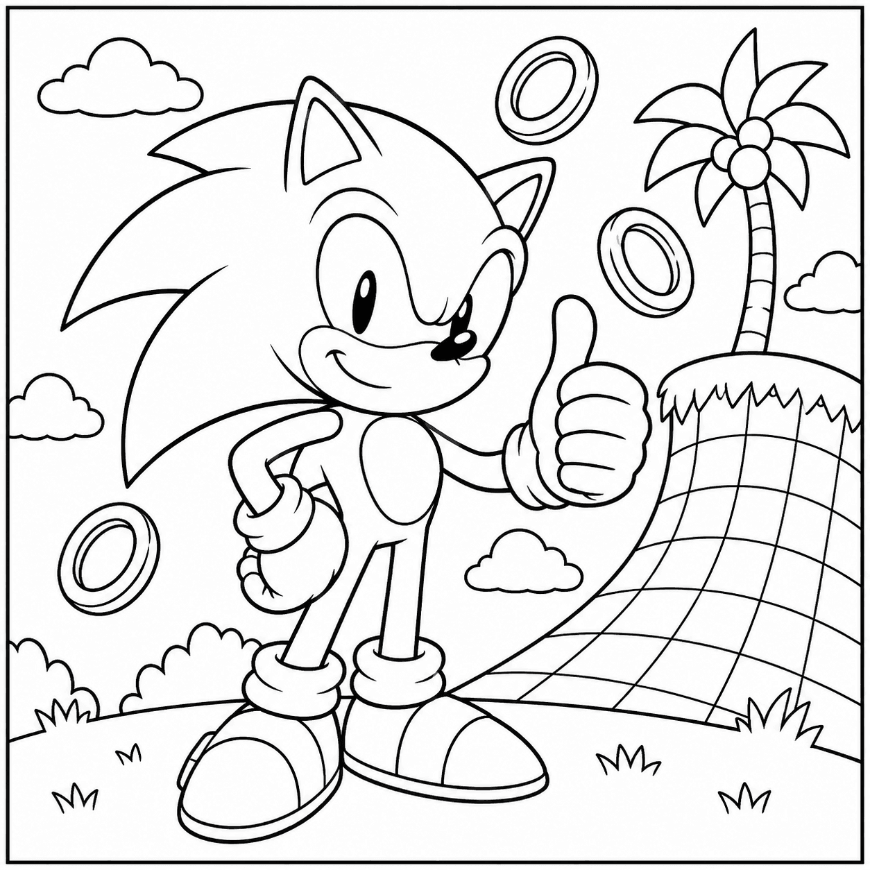 Free printable sonic coloring page 4