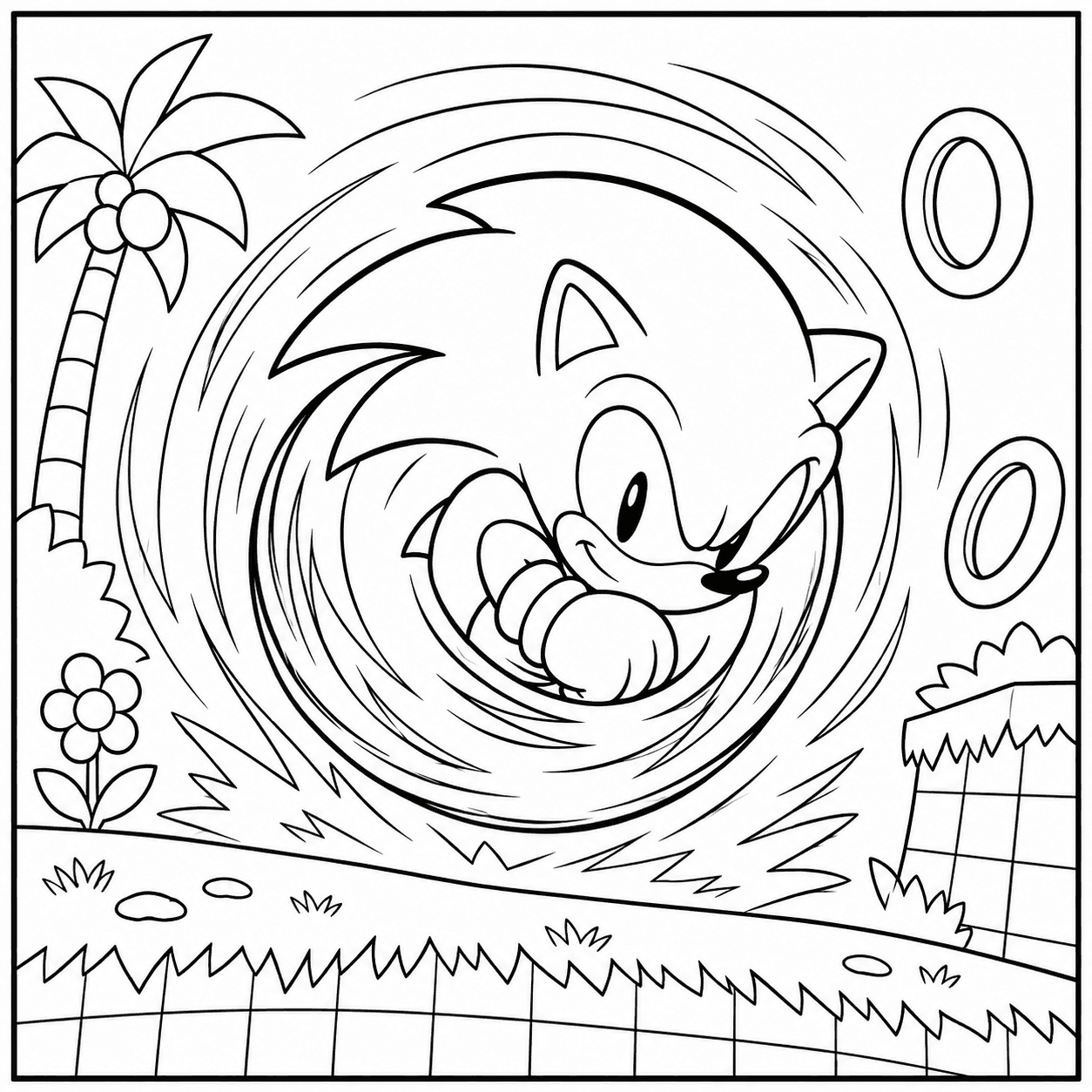 Free printable sonic coloring page 5
