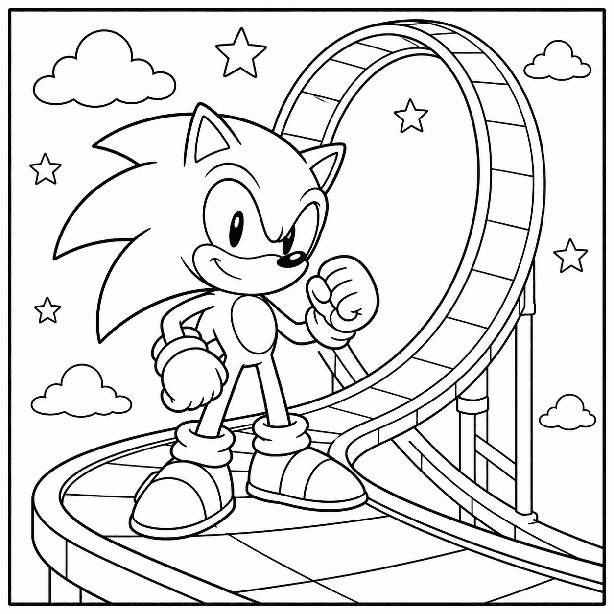 Free printable sonic coloring page 6