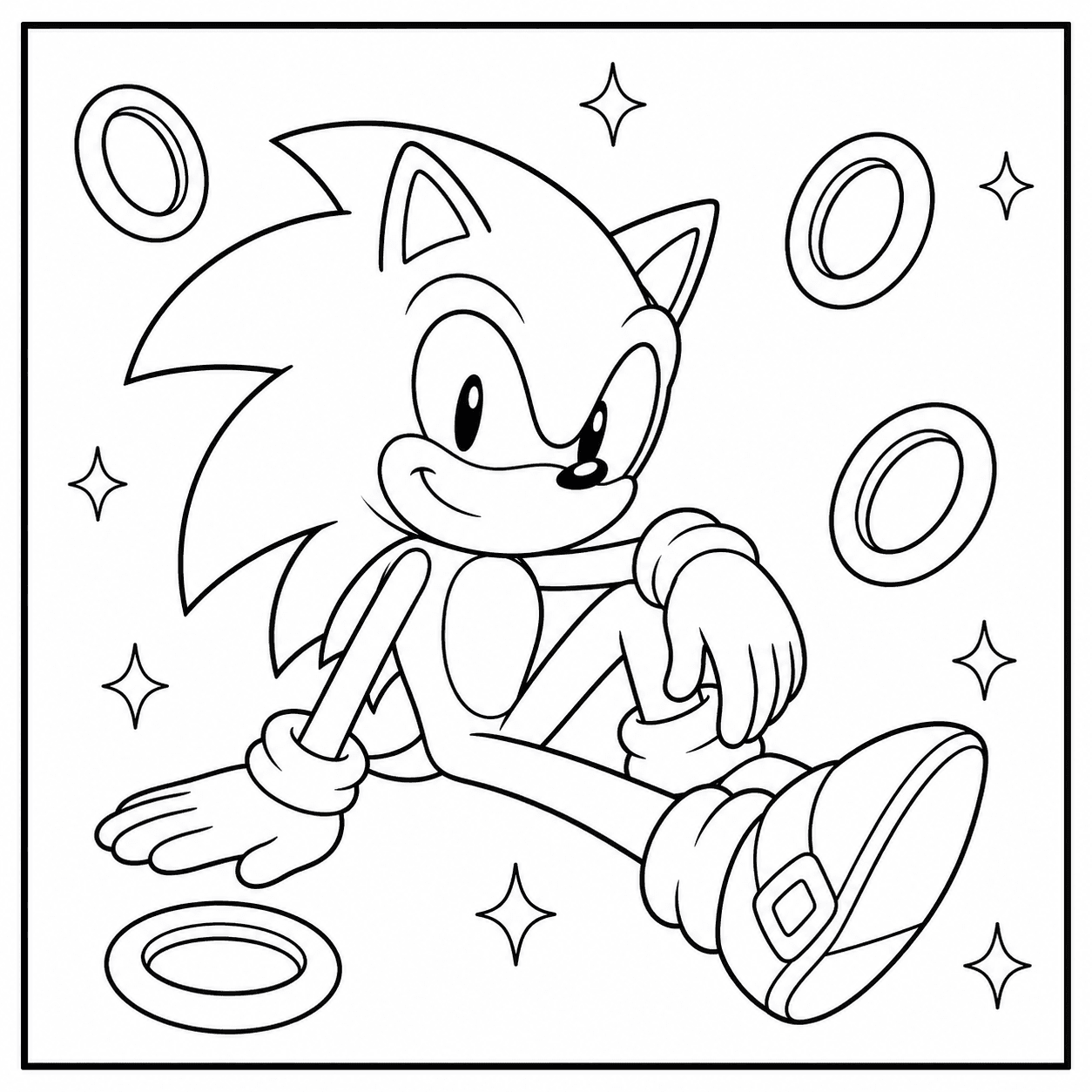 Free printable sonic coloring page 7