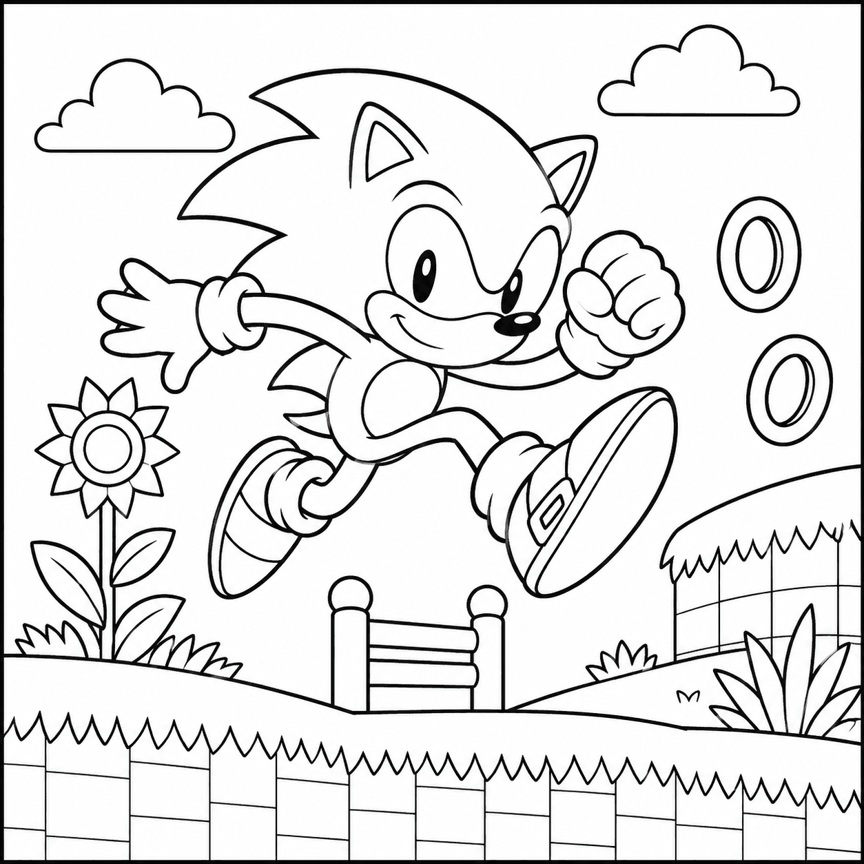 Free printable sonic coloring page 8