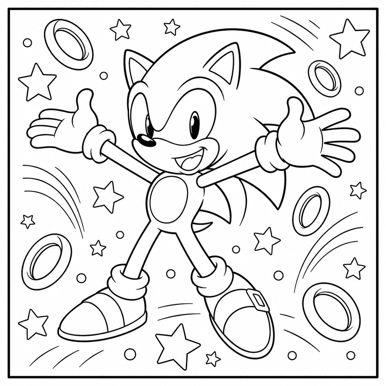 Free printable sonic coloring page 9