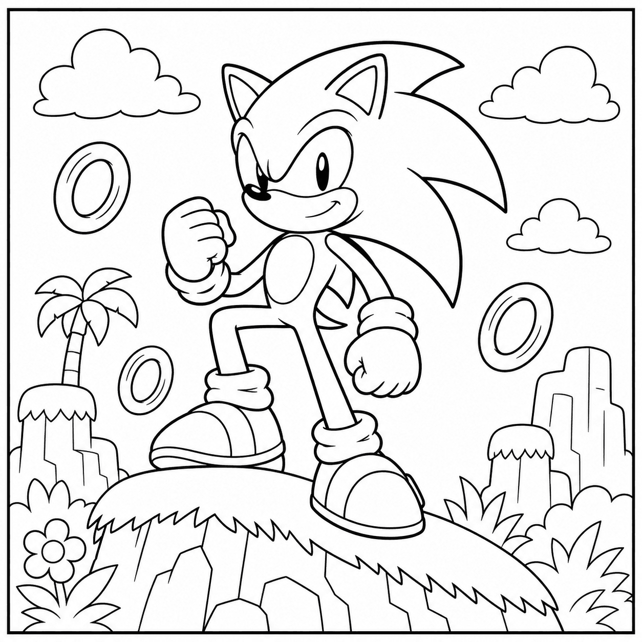 Free printable sonic coloring page 10