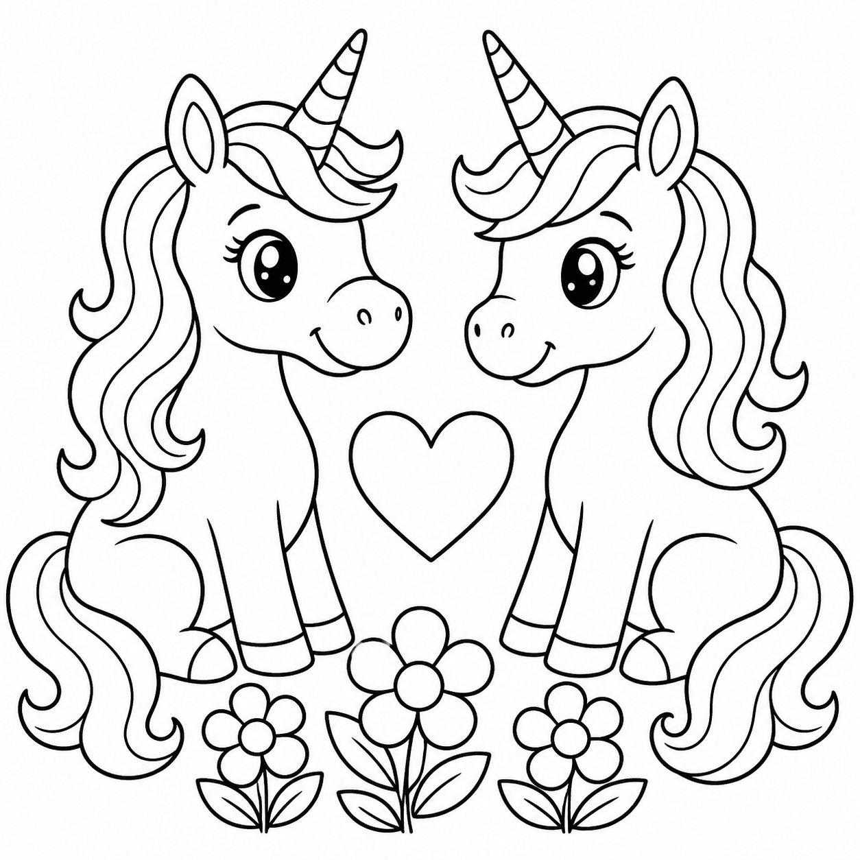 Free printable unicorns coloring page 8