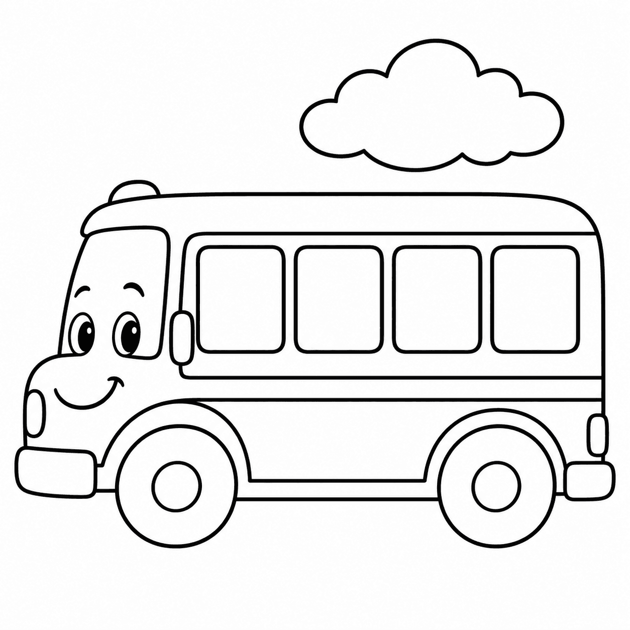 Easy back-to-school coloring page of a school bus