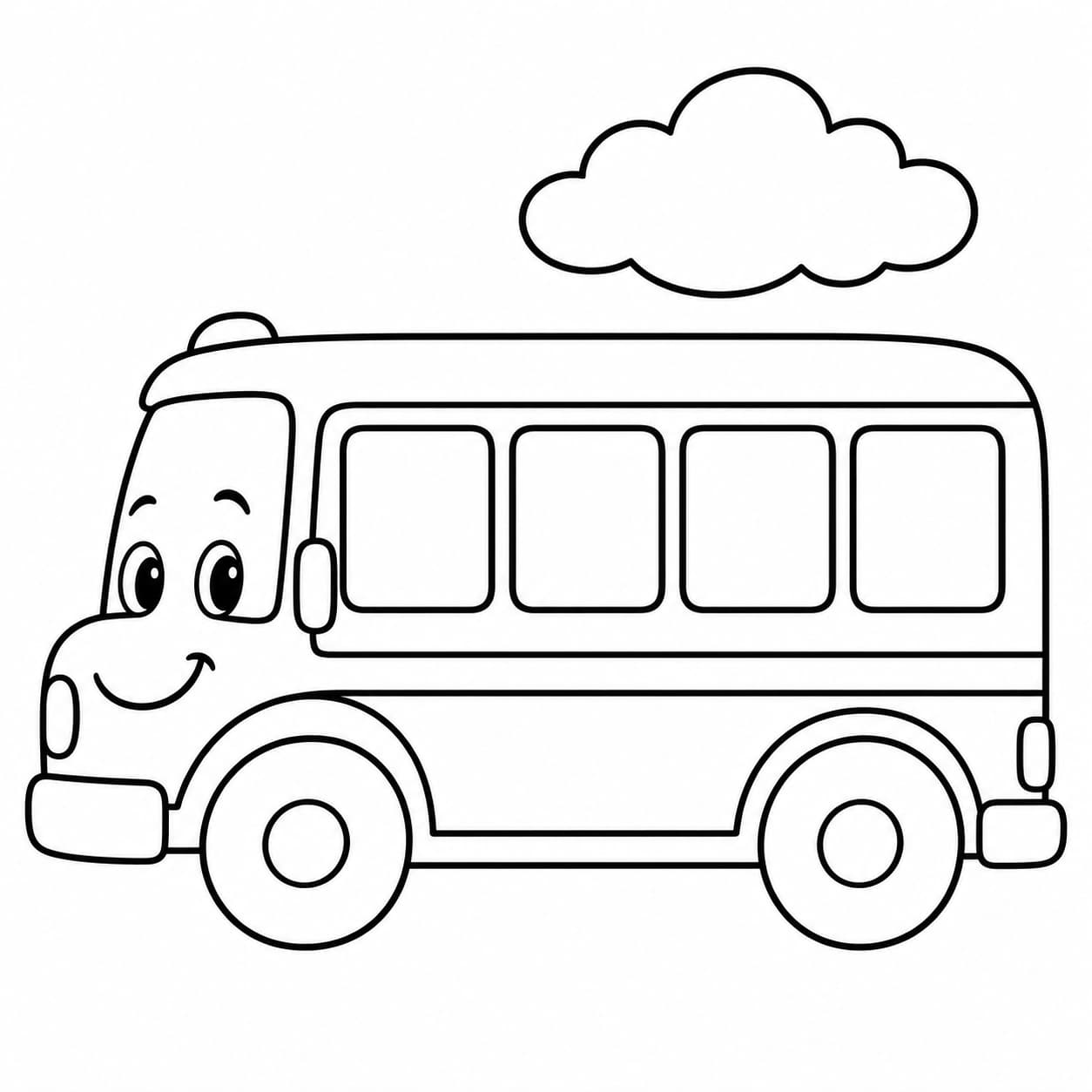 Easy back-to-school coloring page of a school bus