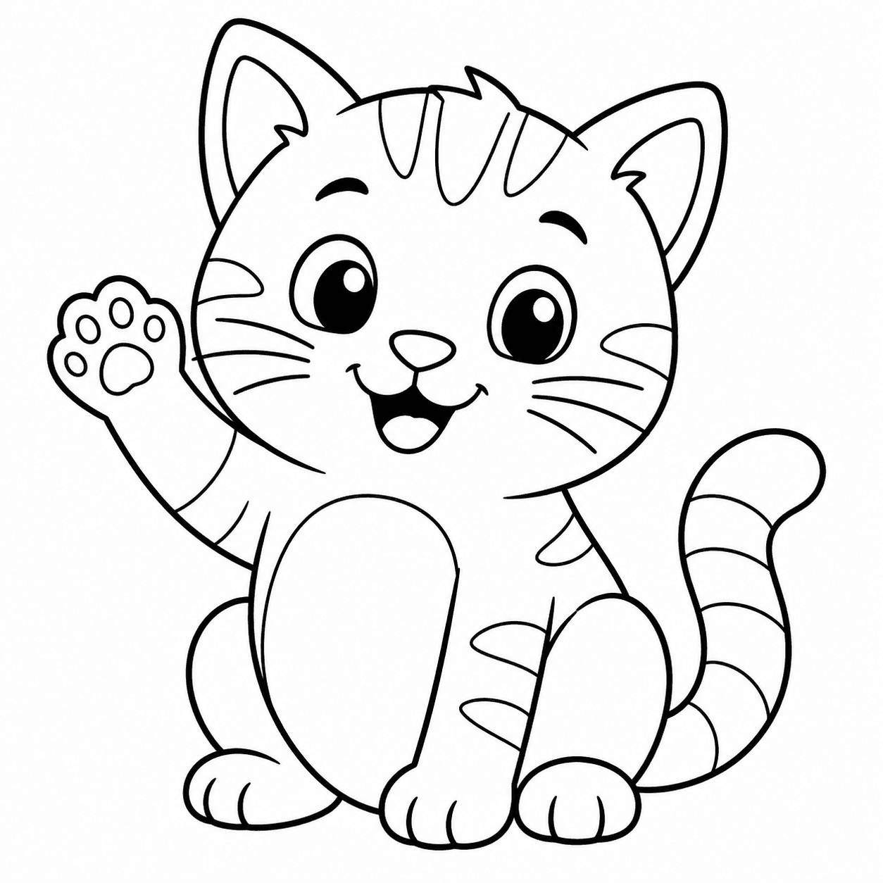 Free printable cats coloring page 7