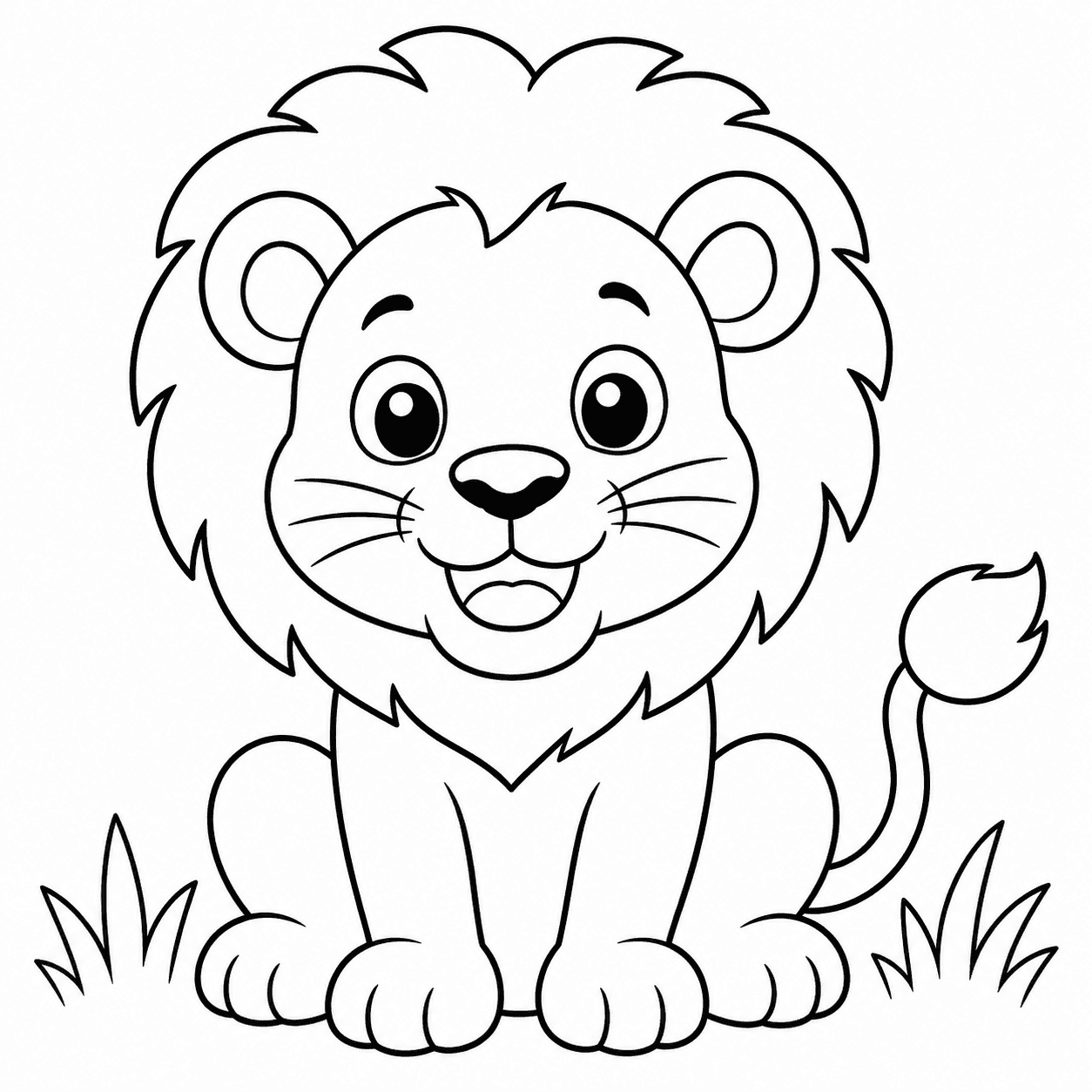 Free printable lions coloring page 1