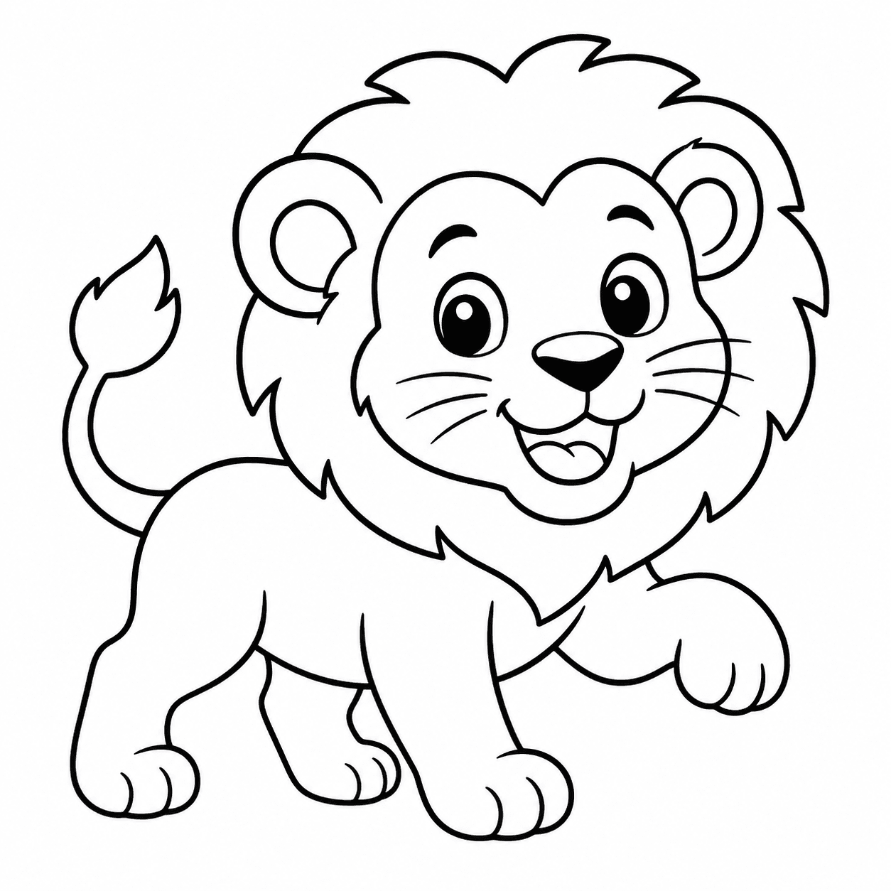 Free printable lions coloring page 2