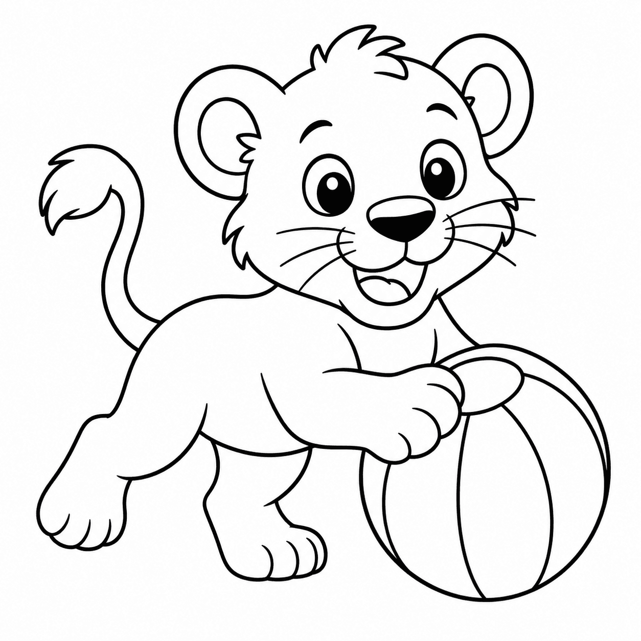 Free printable lions coloring page 5
