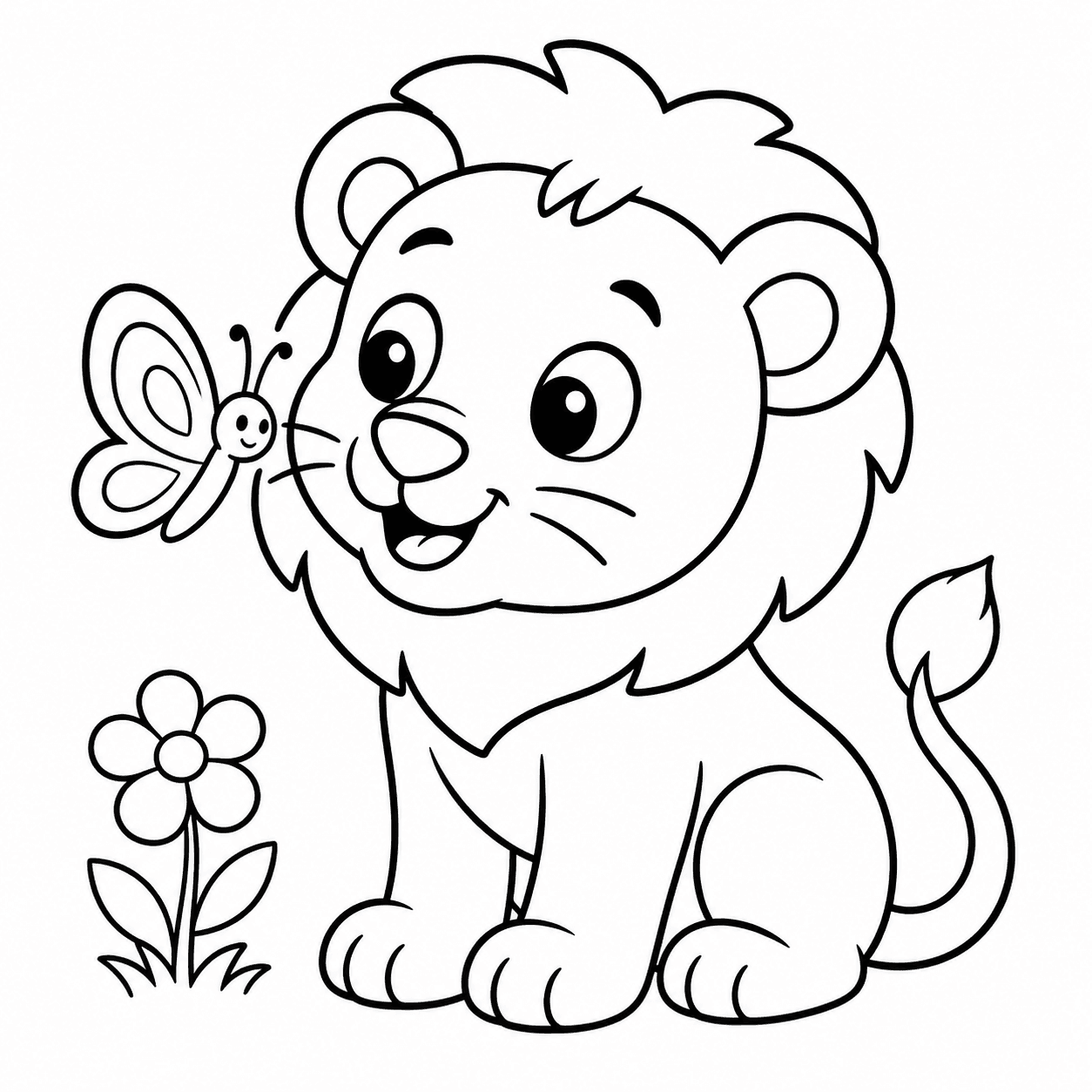 Free printable lions coloring page 6