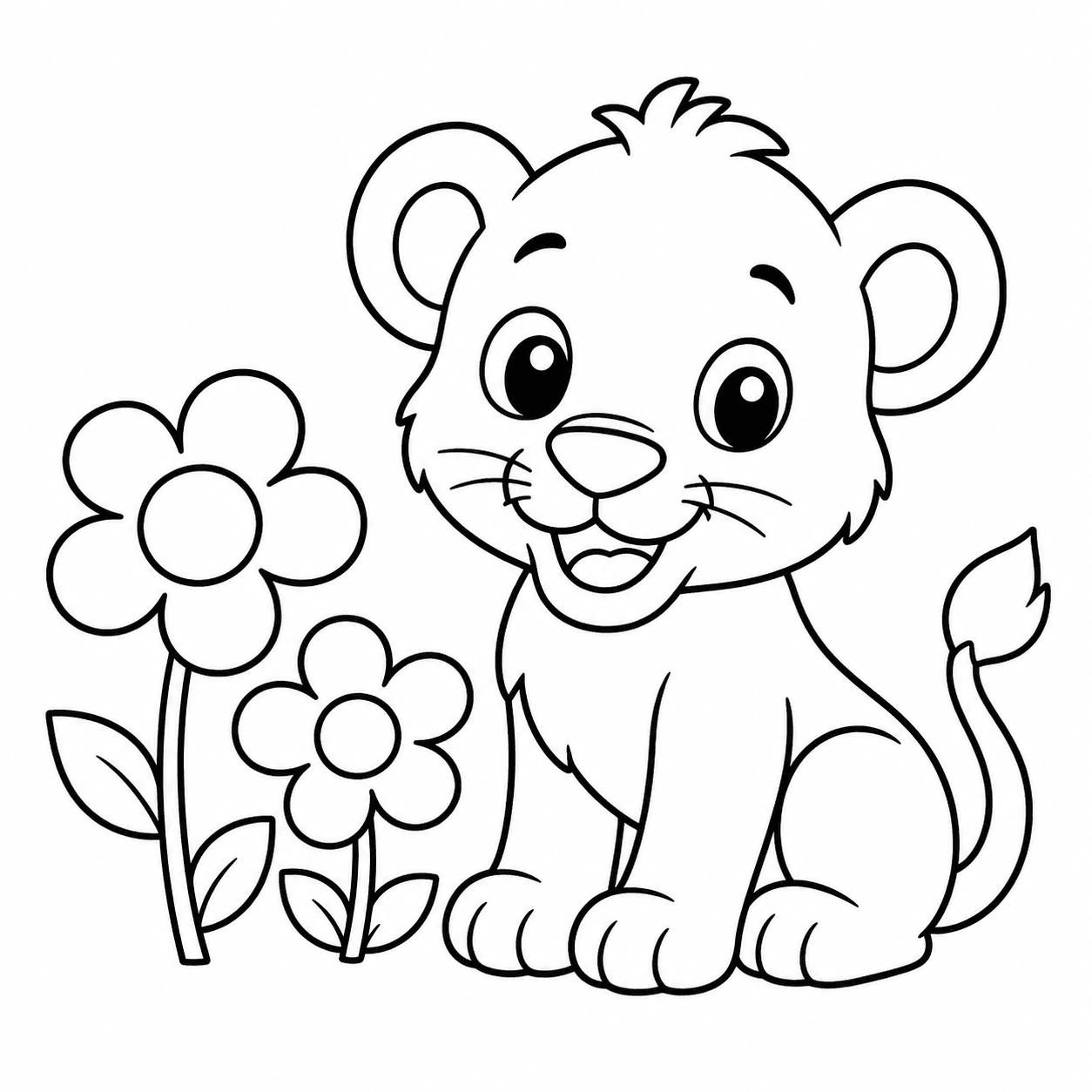 Free printable lions coloring page 9