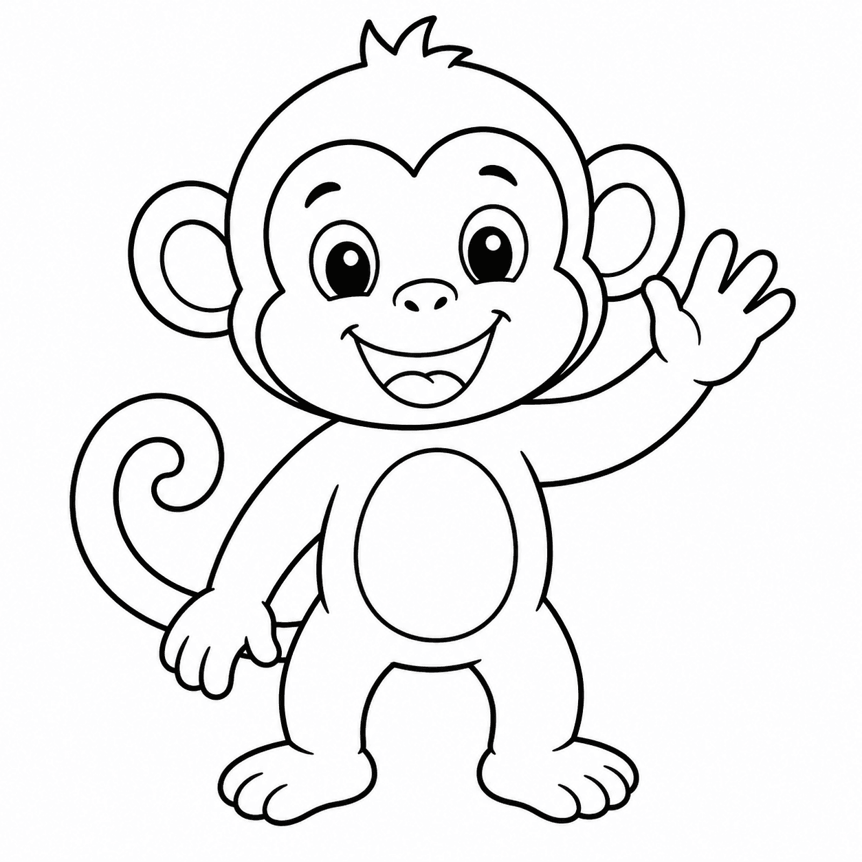 Free printable monkeys coloring page 4