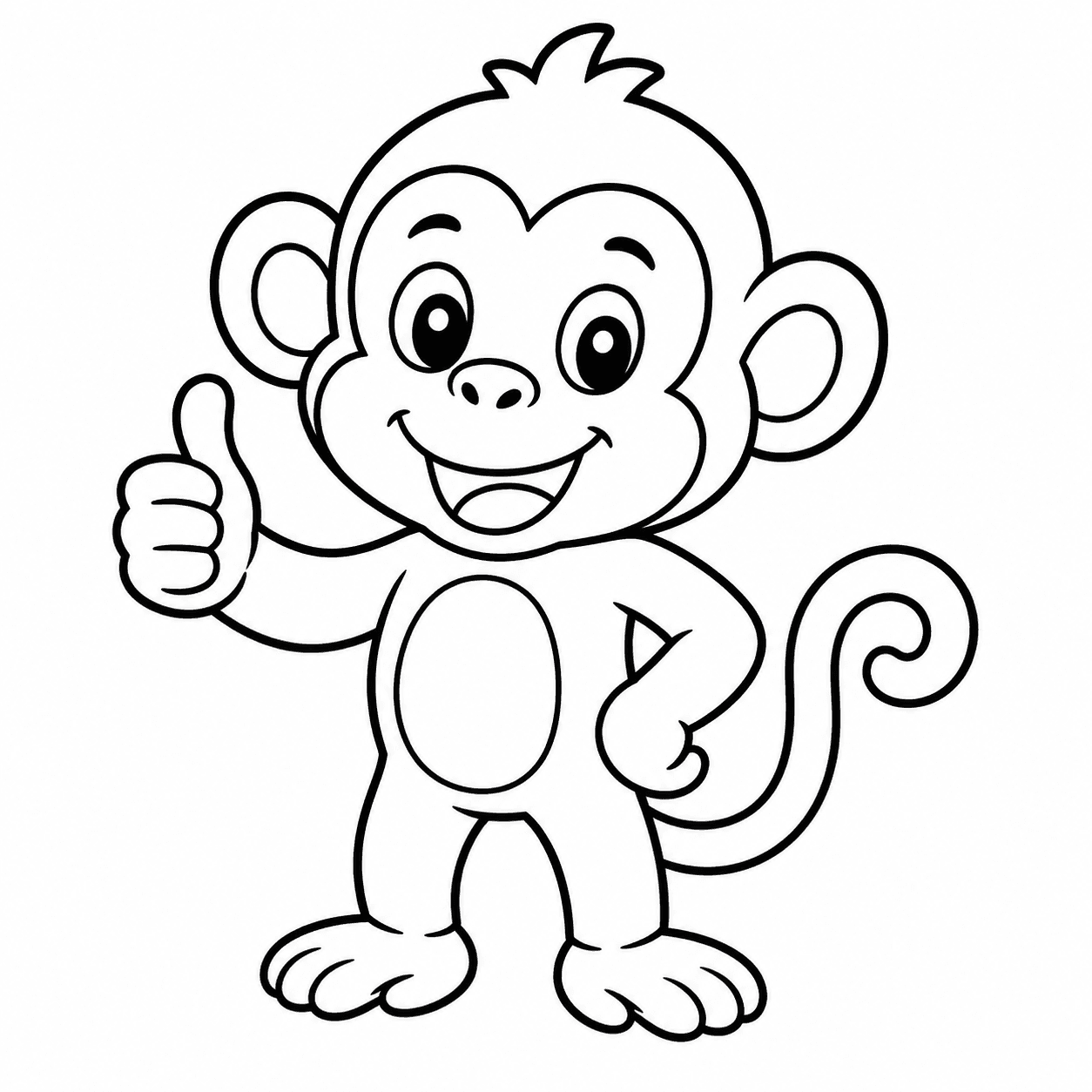 Free printable monkeys coloring page 10