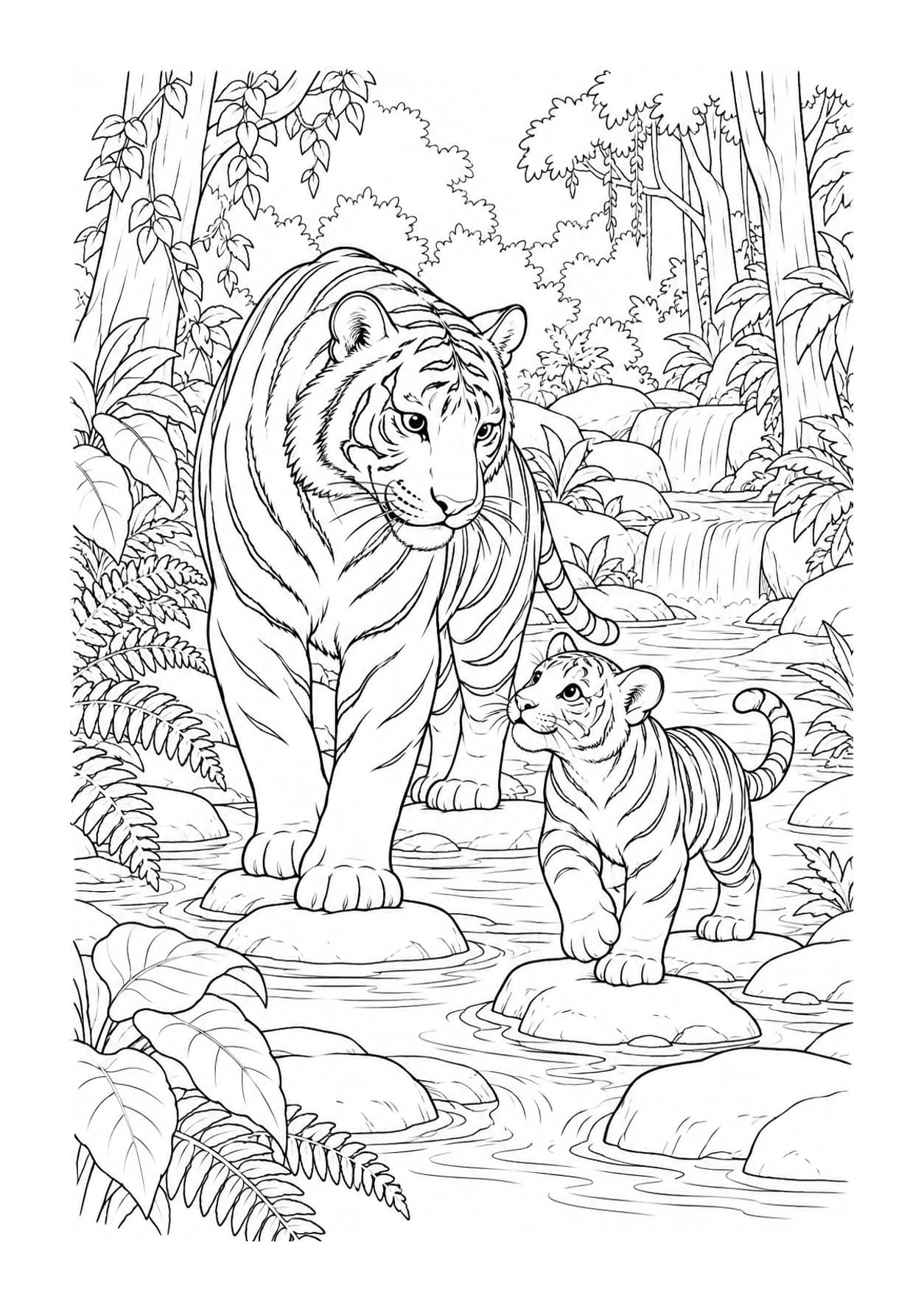 Printable Colors Tiger Coloring Pages – Free to Print & Download | Coloring.at